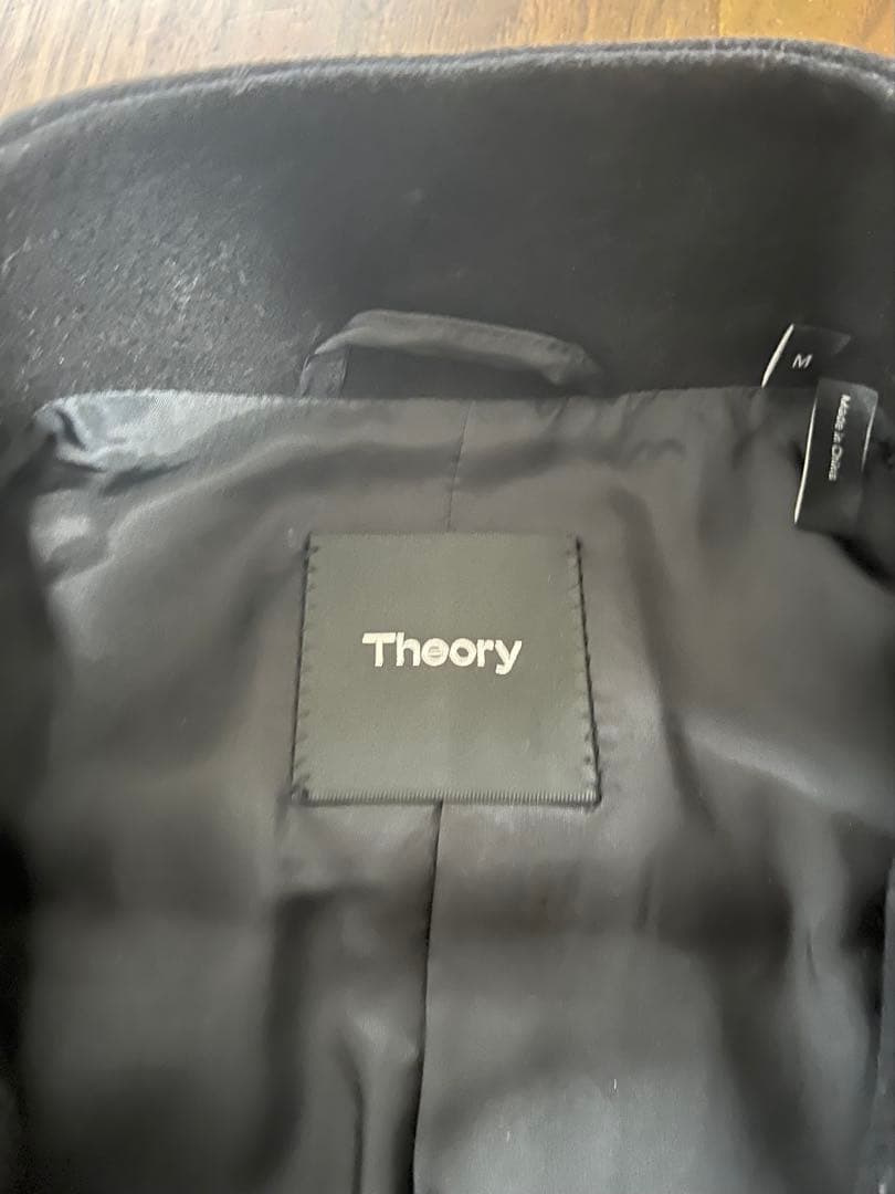 セオリーメンズカシミヤ混ウールスタンドカラーコート ブラック　M 美品