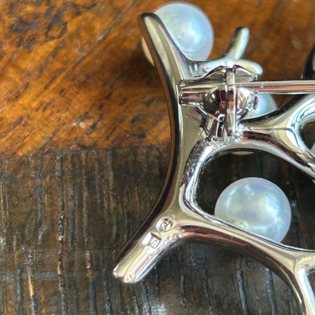 MIKIMOTO 幸福の木ブローチSサイズ　silverベビーあこや