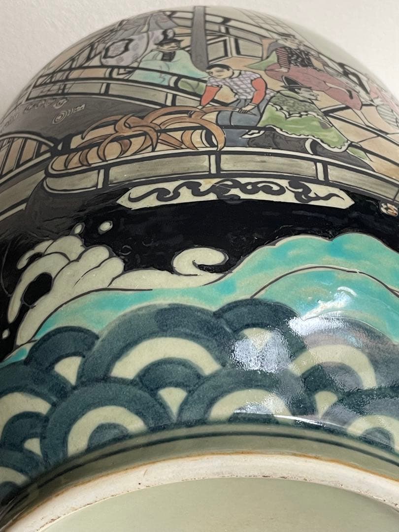 ⬇️【希少】　円左エ門窯　⭐︎ 錦南蛮船壺　手書き　有田焼　　280000円