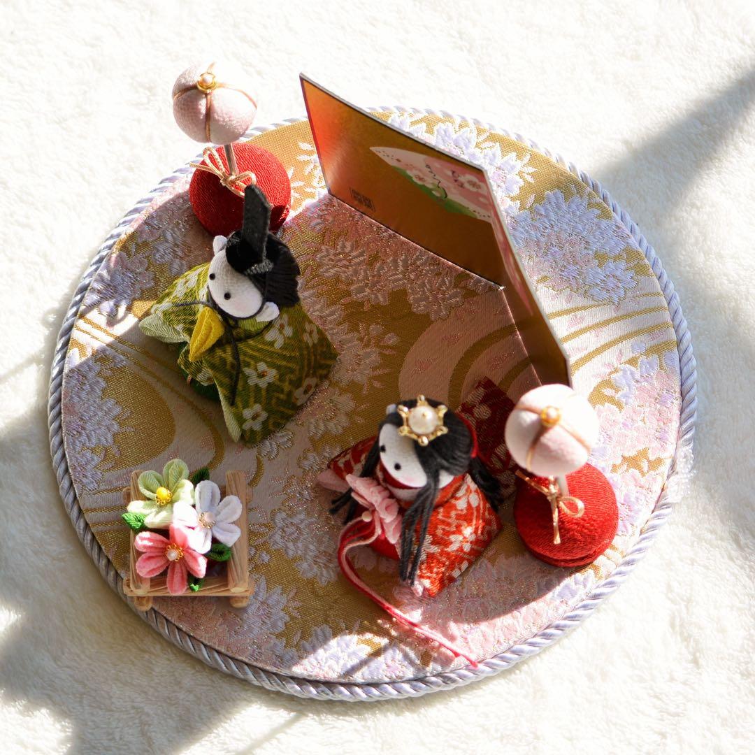 ひな人形　可愛い桜雛 7点セット　ちりめん細工　ひなまつり