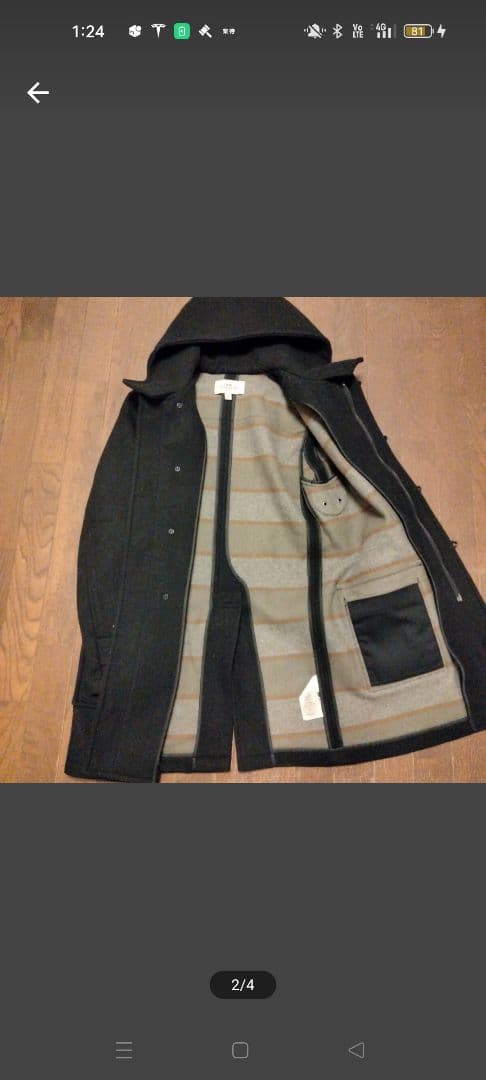 美品 COACH ダッフルコート М相当 濃紺 ウール混合