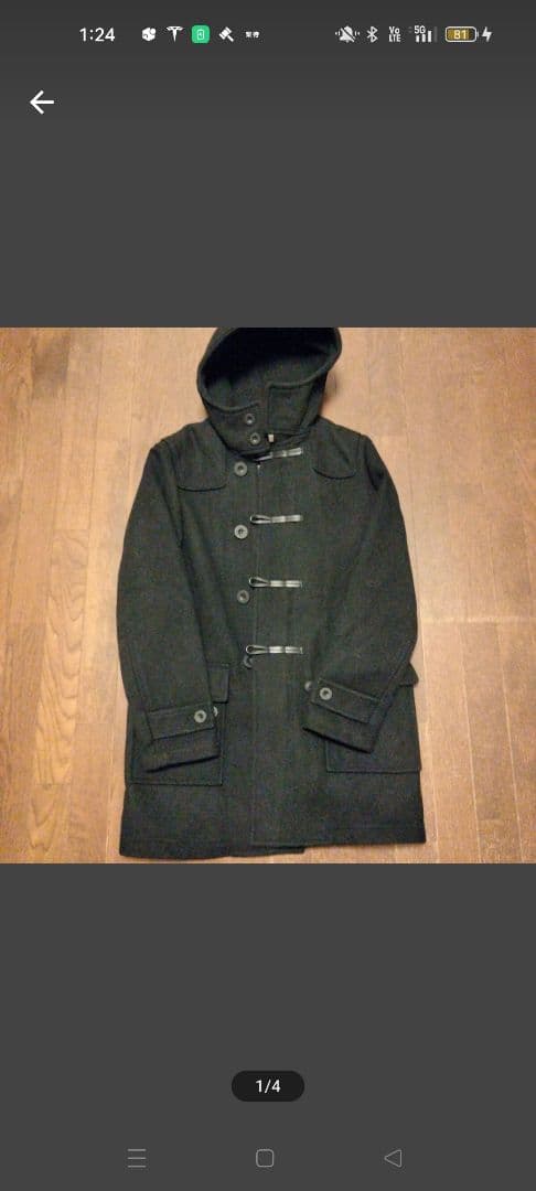 美品 COACH ダッフルコート М相当 濃紺 ウール混合