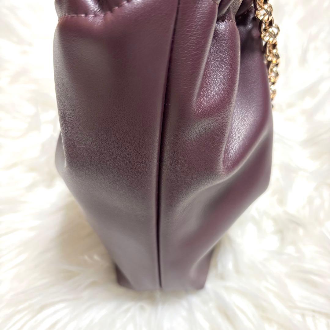 【SNIDEL】ドロストチェーンバッグ　バーガンディ