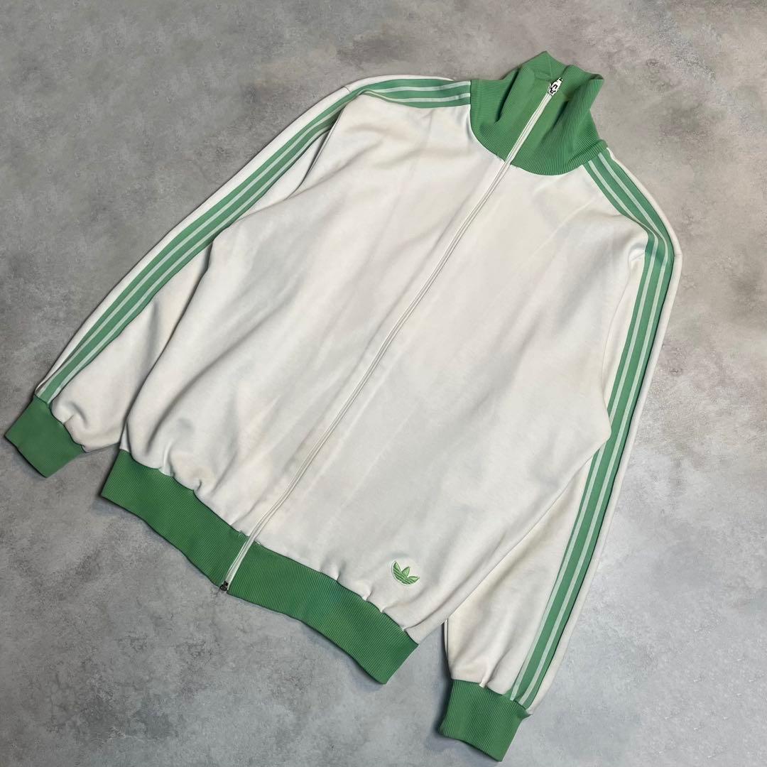 シ*3様 《希少カラー》70s アディダス デサント ジャージ 5号 白 グリー