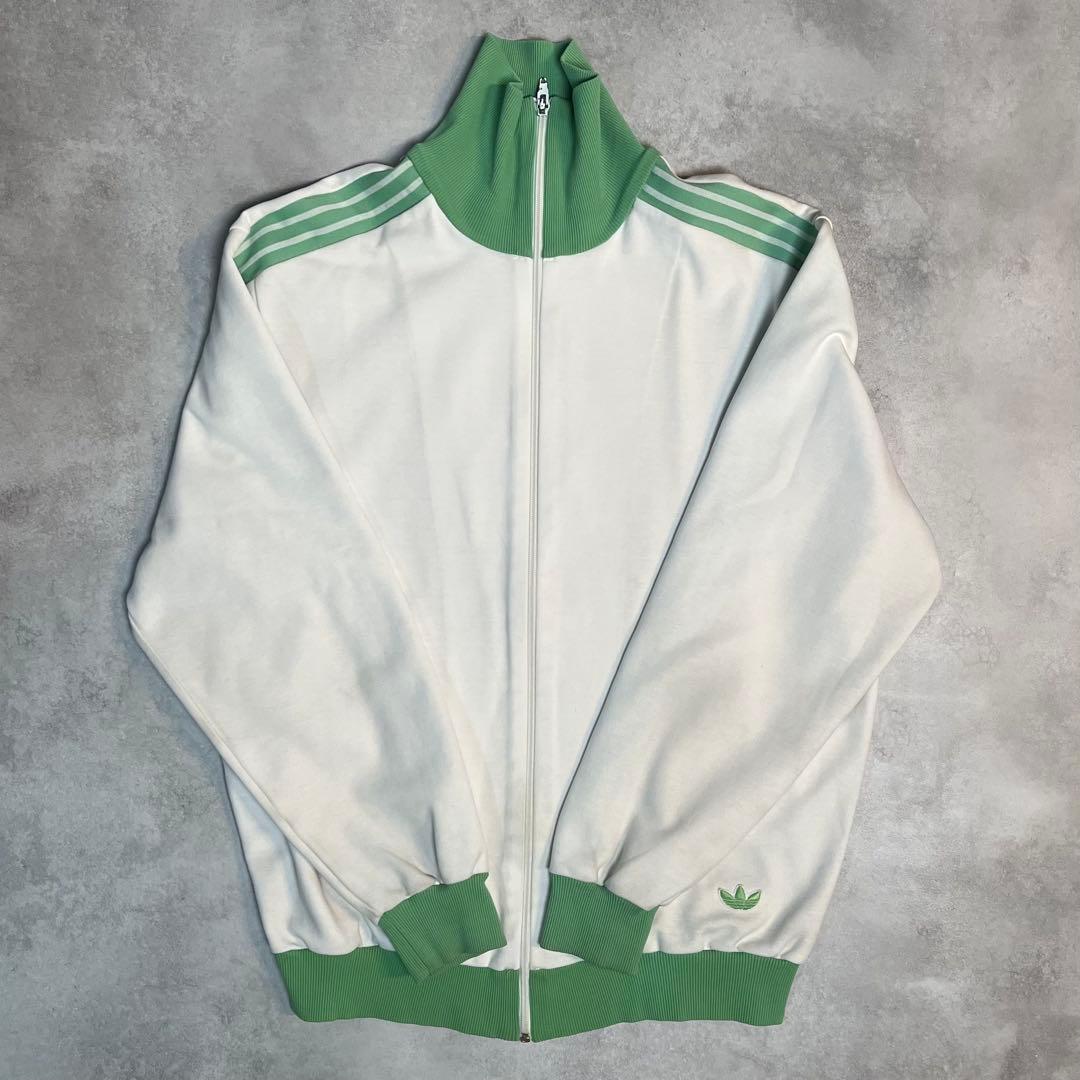 シ*3様 《希少カラー》70s アディダス デサント ジャージ 5号 白 グリー