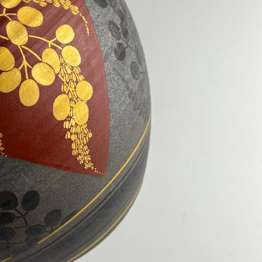 花瓶 金彩 在銘 郁 壺 花入 花器 飾壺 華道具