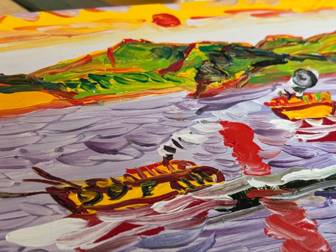 野間仁根　ノマヒトネ　 人気作家　瀬戸内海日の出　表裏面サインあり　2号　愛媛県