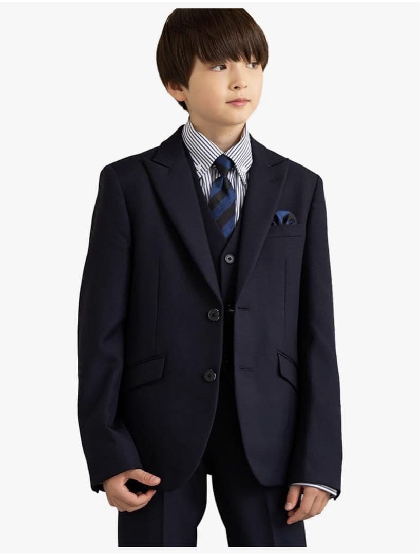 極美品　男子スーツ　卒業式　紺ネイビー　6点セット　WANDER FACTORY