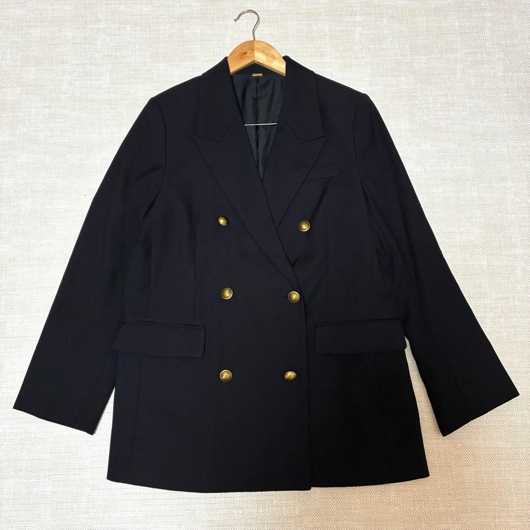 美品◆MilaOwen 金釦ダブルブレストロングブレザー