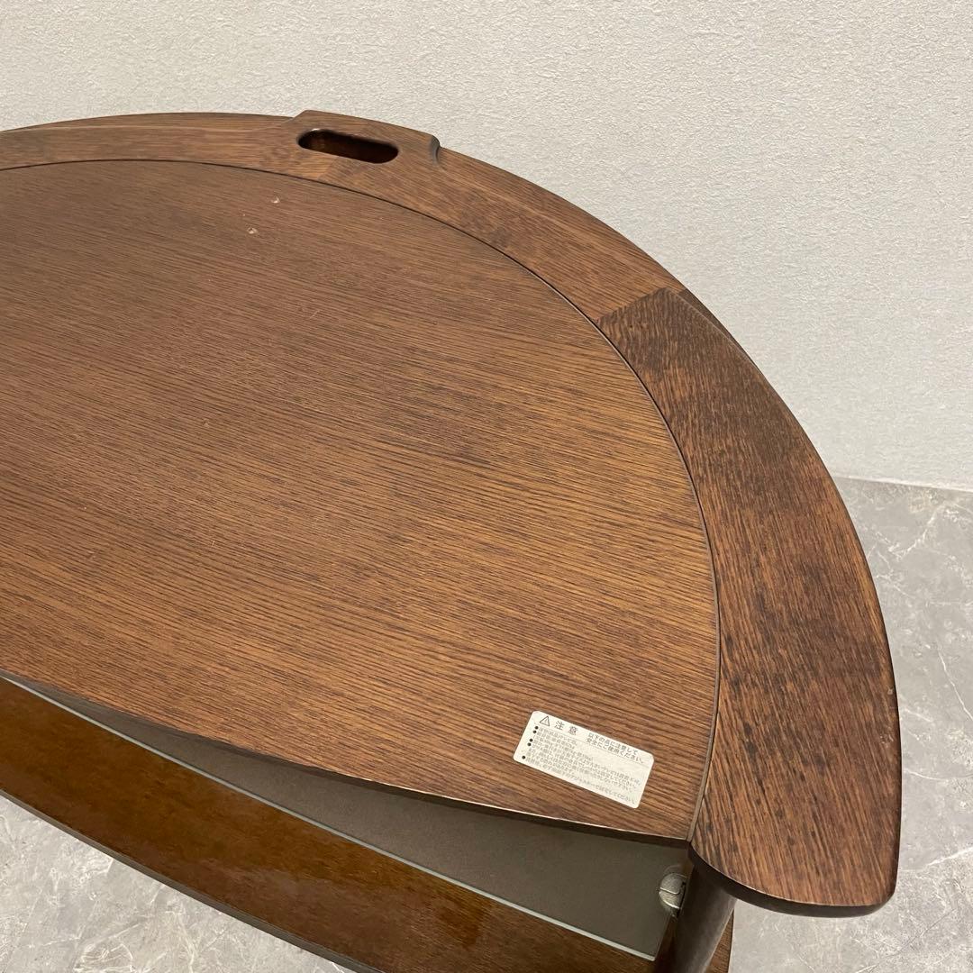 カリモク TVボード QUシリーズ　半円形　コーナー型　ガラス棚　廃盤品