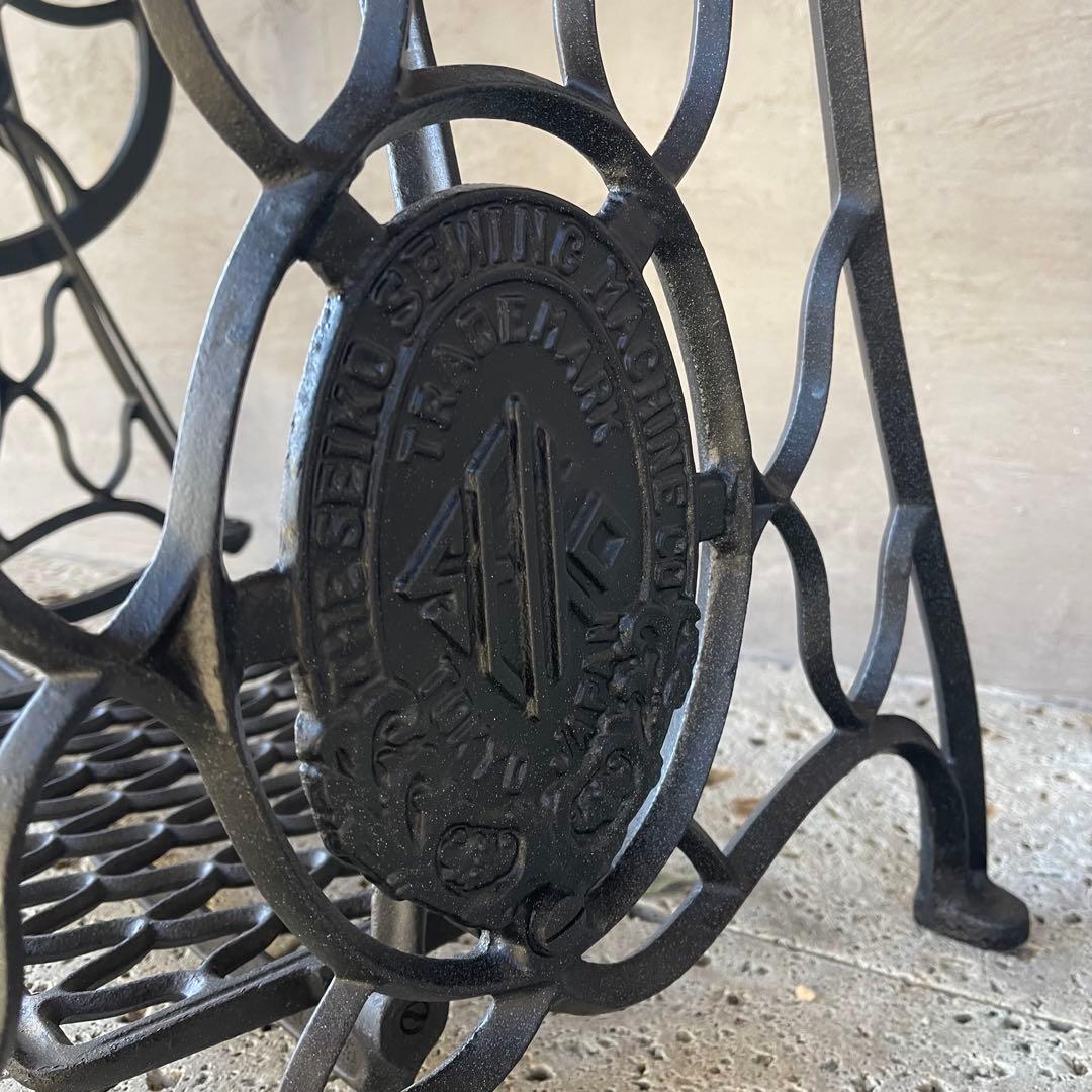 希少　工業用ワイド　アンティークミシン脚テーブル　【SEIKO】 足踏みミシン