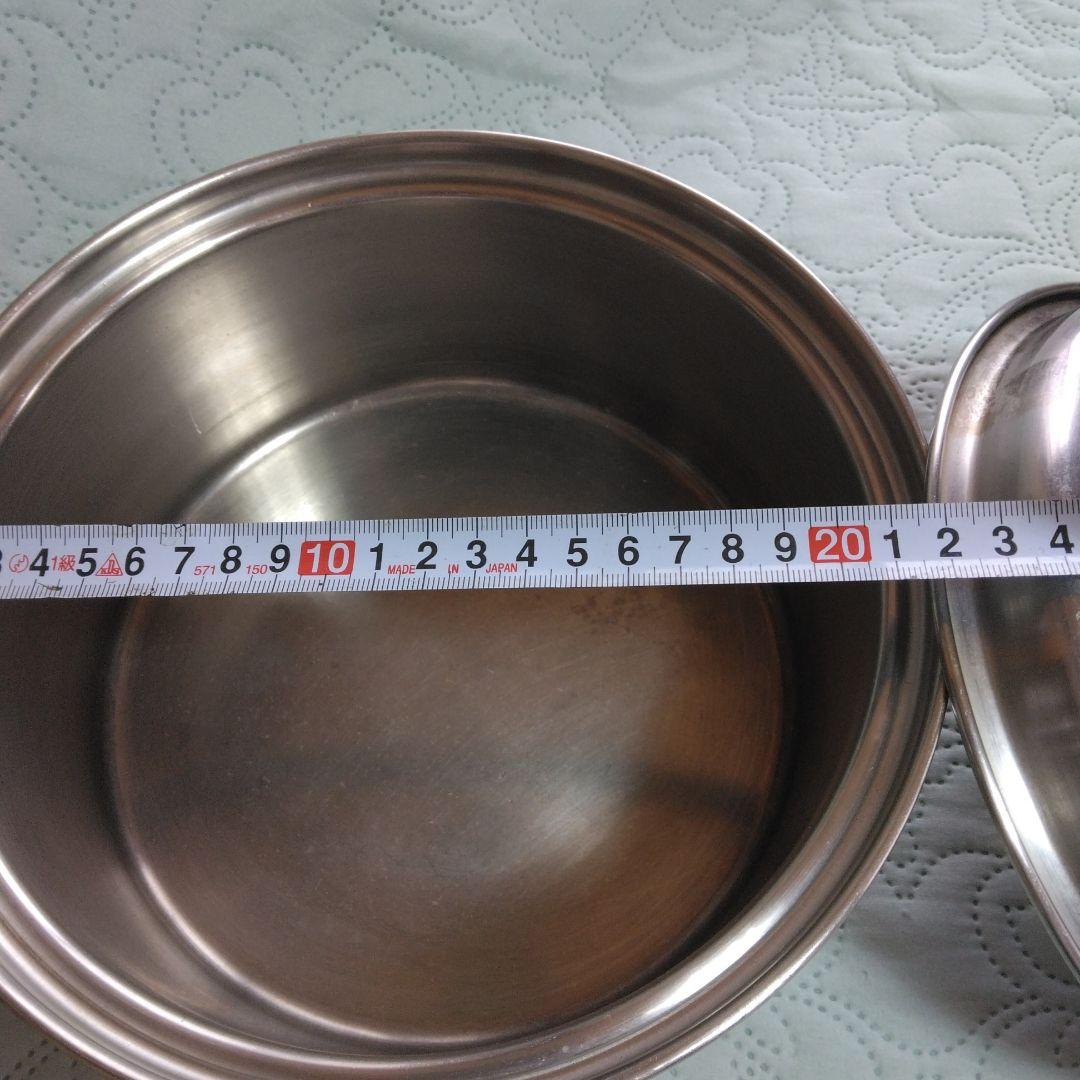 無水調理鍋=オーブン機能　ステンレス鍋・蒸し器ドーム型蓋の7点セット