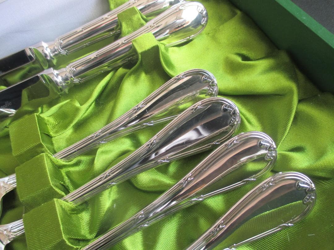 極美品☆仏蘭西高級銀器クリストフルシルバー銀P　カトラリー６本セット　リュバン