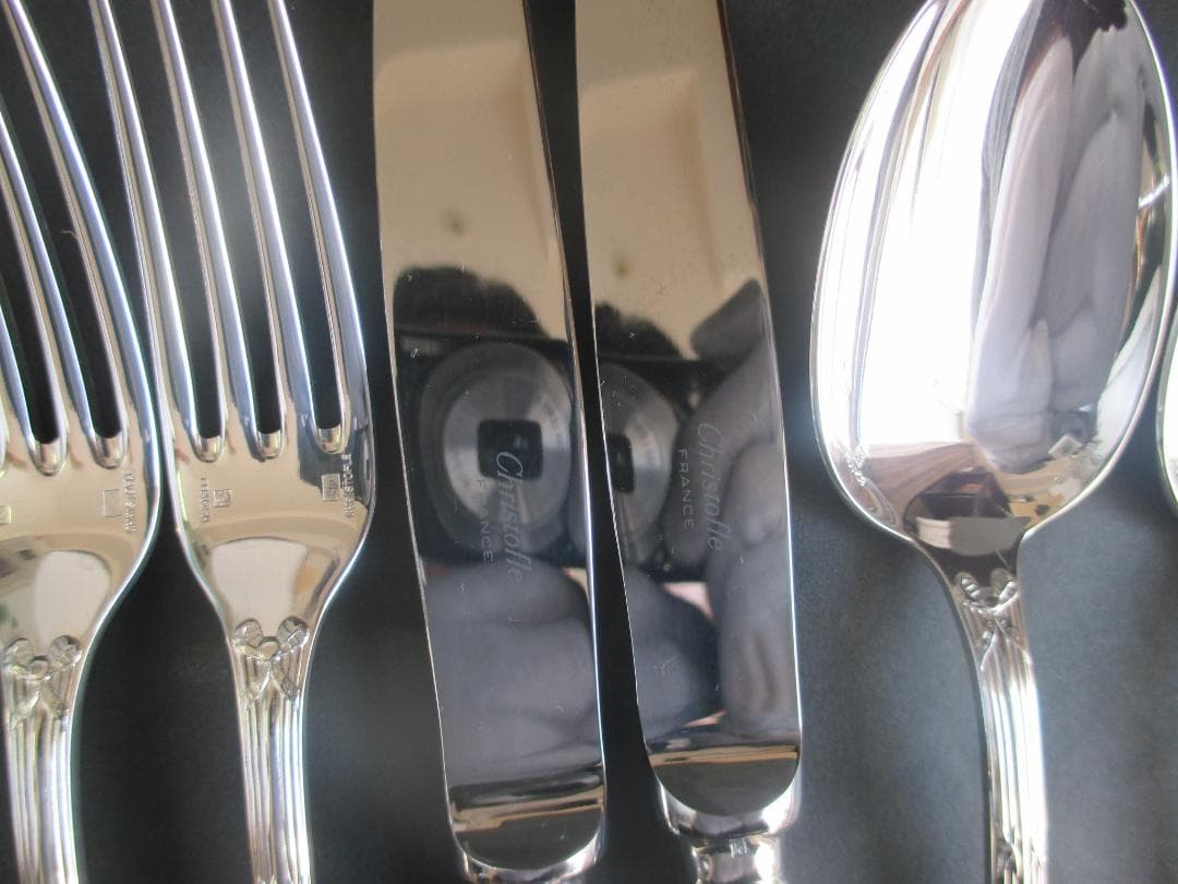 極美品☆仏蘭西高級銀器クリストフルシルバー銀P　カトラリー６本セット　リュバン