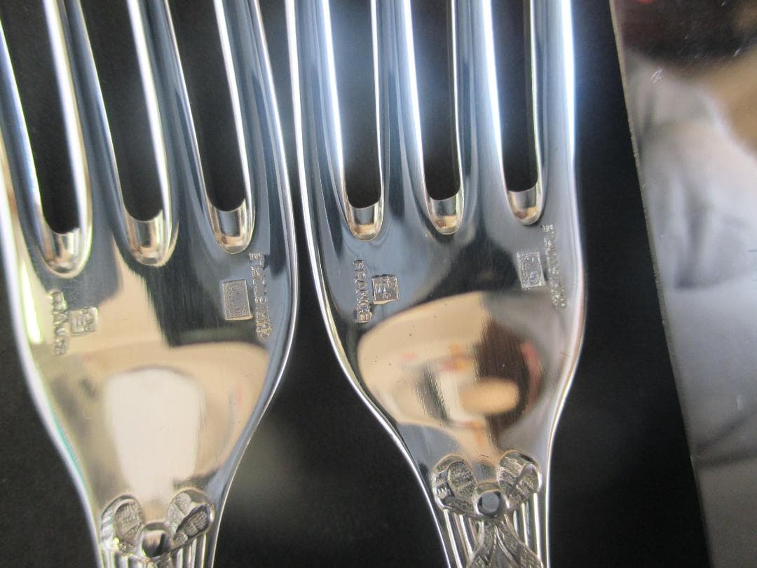 極美品☆仏蘭西高級銀器クリストフルシルバー銀P　カトラリー６本セット　リュバン