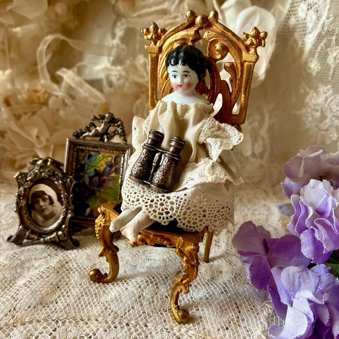 ドールチェア　人形用椅子　ミニチュアジュエリーディスプレイ　フランスアンティーク