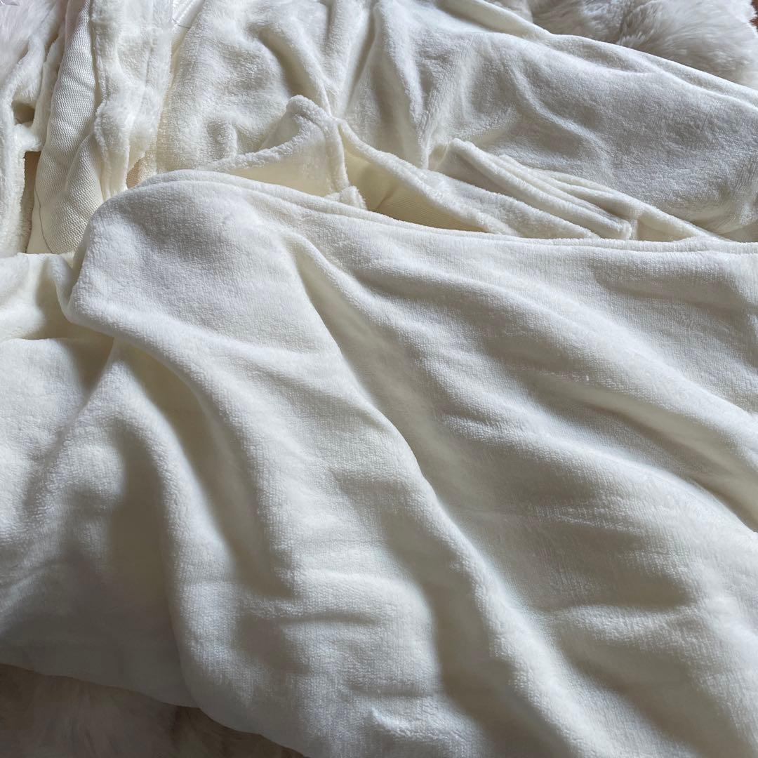 ホワイト フリース シングルカバーセット