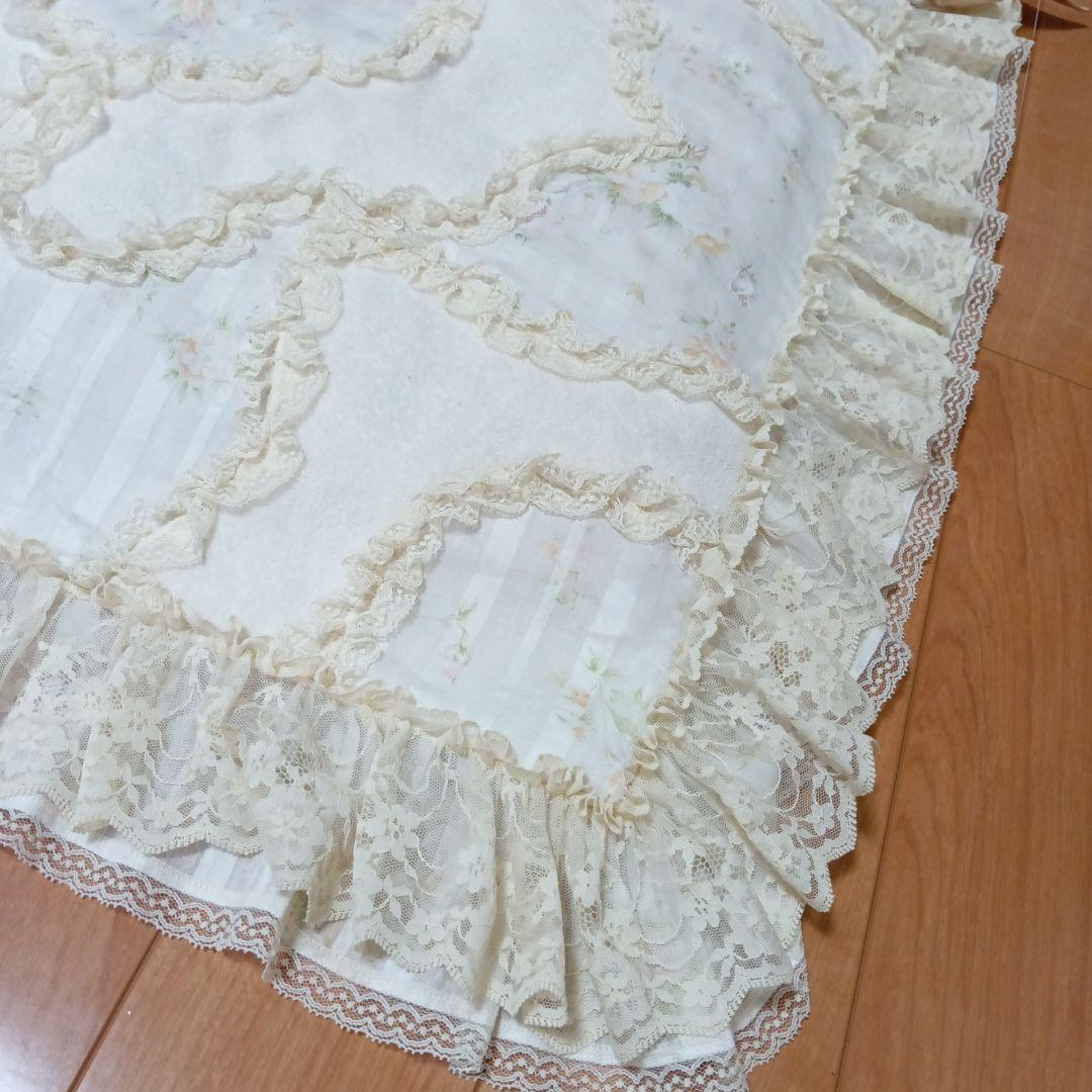 美品★さえらakiakaneアキアカネ花柄豪華座布団カバー日本製フリル&レース