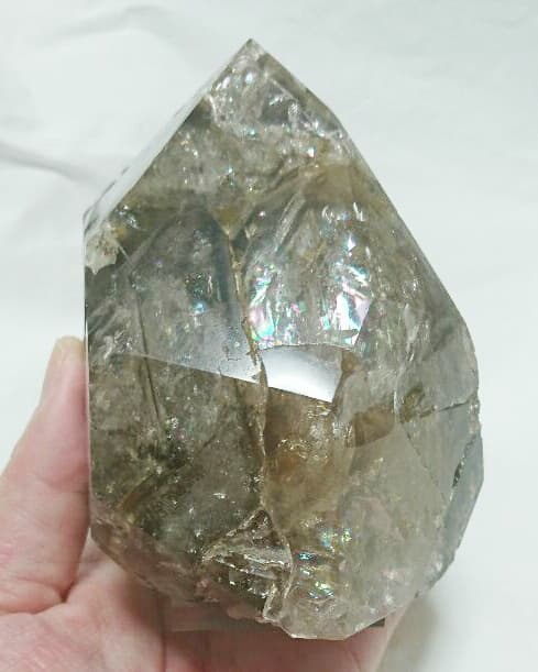 ブラジル産 スモーキーエレスチャル水晶 ジャカレー水晶 原石 797g