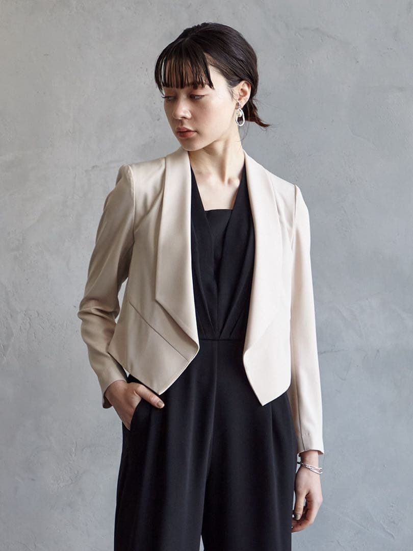 AIMER 現行モデル ショールカラージャケット ベージュ Lサイズ