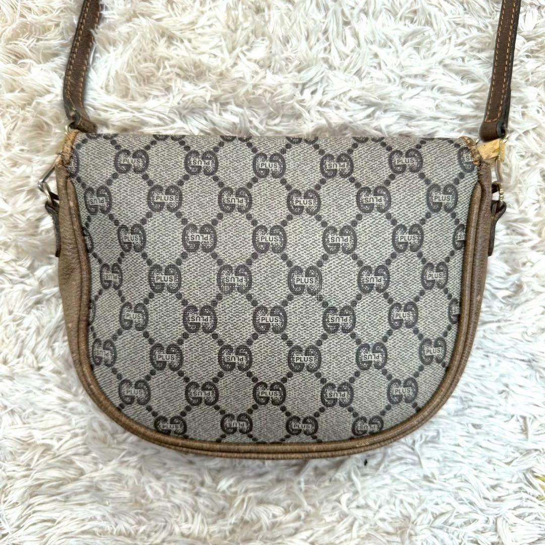 【美品】GUCCI プラス ショルダーバッグ ベージュ ブラウン スプリーム
