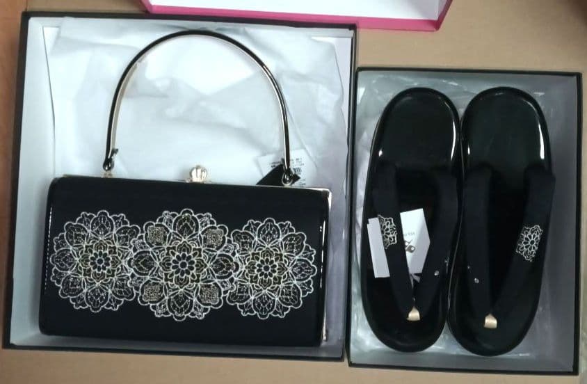 高級 草履・バッグ　刺繍 ラインストーン 厚底　豪華　成人式（振袖）卒業式（袴）