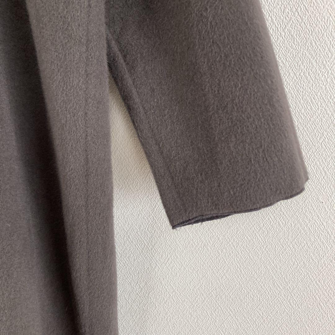 evam eva　アンゴラ100％　ローブコート　1　ブラウングレー　羽織