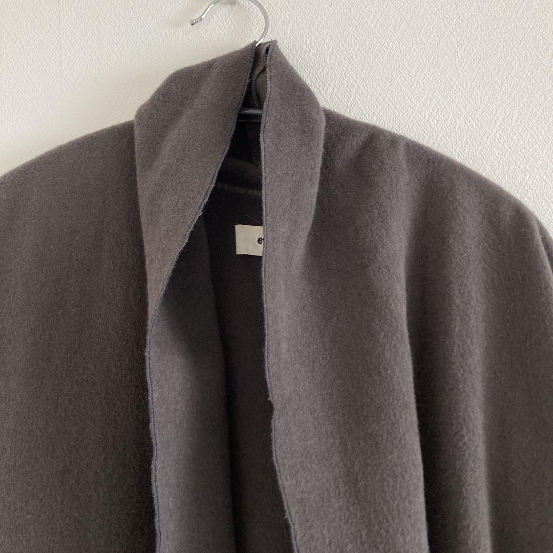 evam eva　アンゴラ100％　ローブコート　1　ブラウングレー　羽織