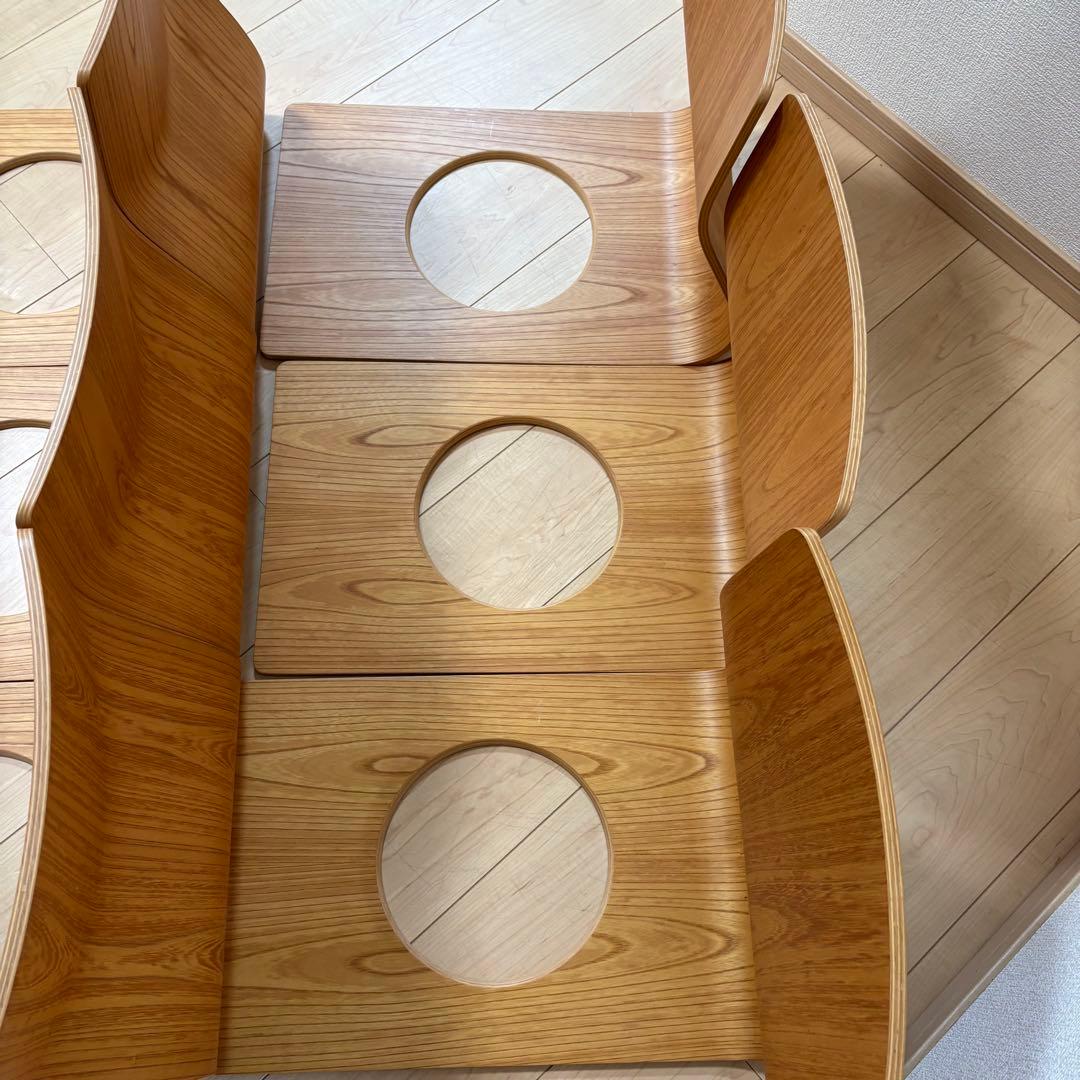 美品 天童木工 木製 曲木 座椅子 6脚セット TENDO