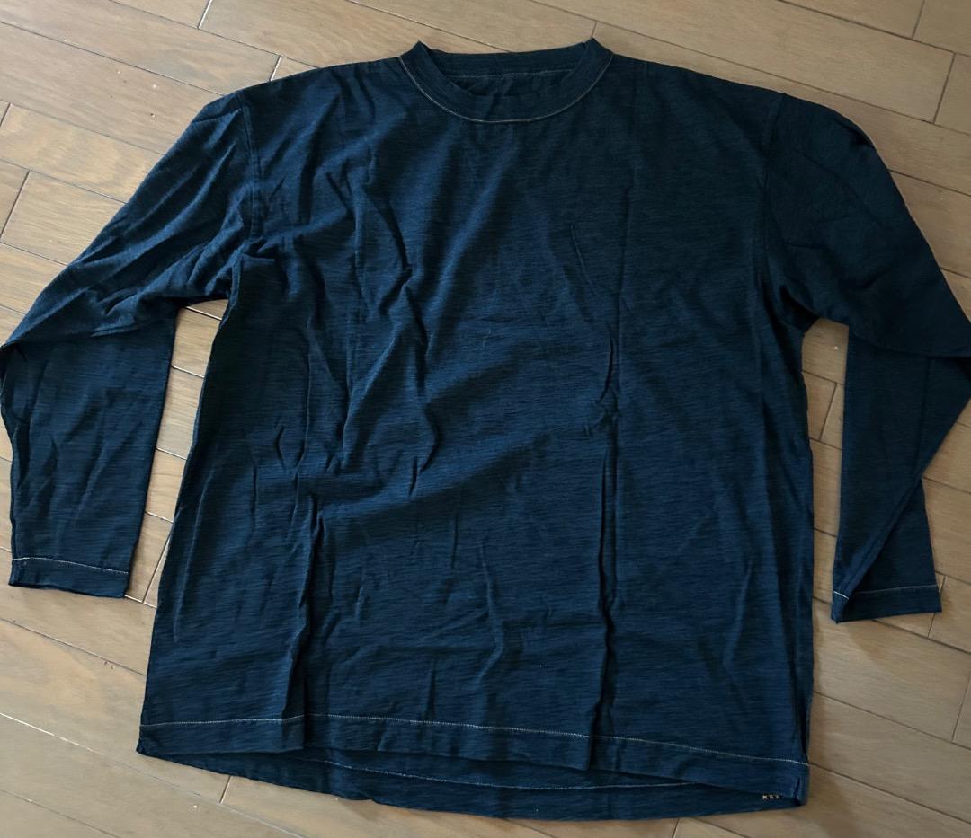 ぺ*こ様 45R 藍インディゴ　桃太郎　長袖　Tシャツ　サイズL