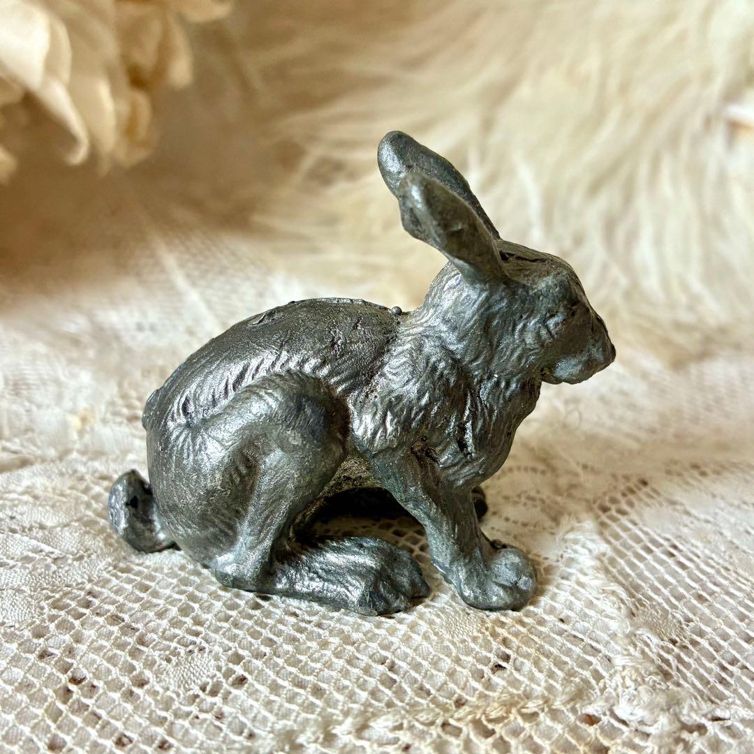 19世紀うさぎフィギュア　オブジェ　ペーパーウェイト　フランスアンティーク