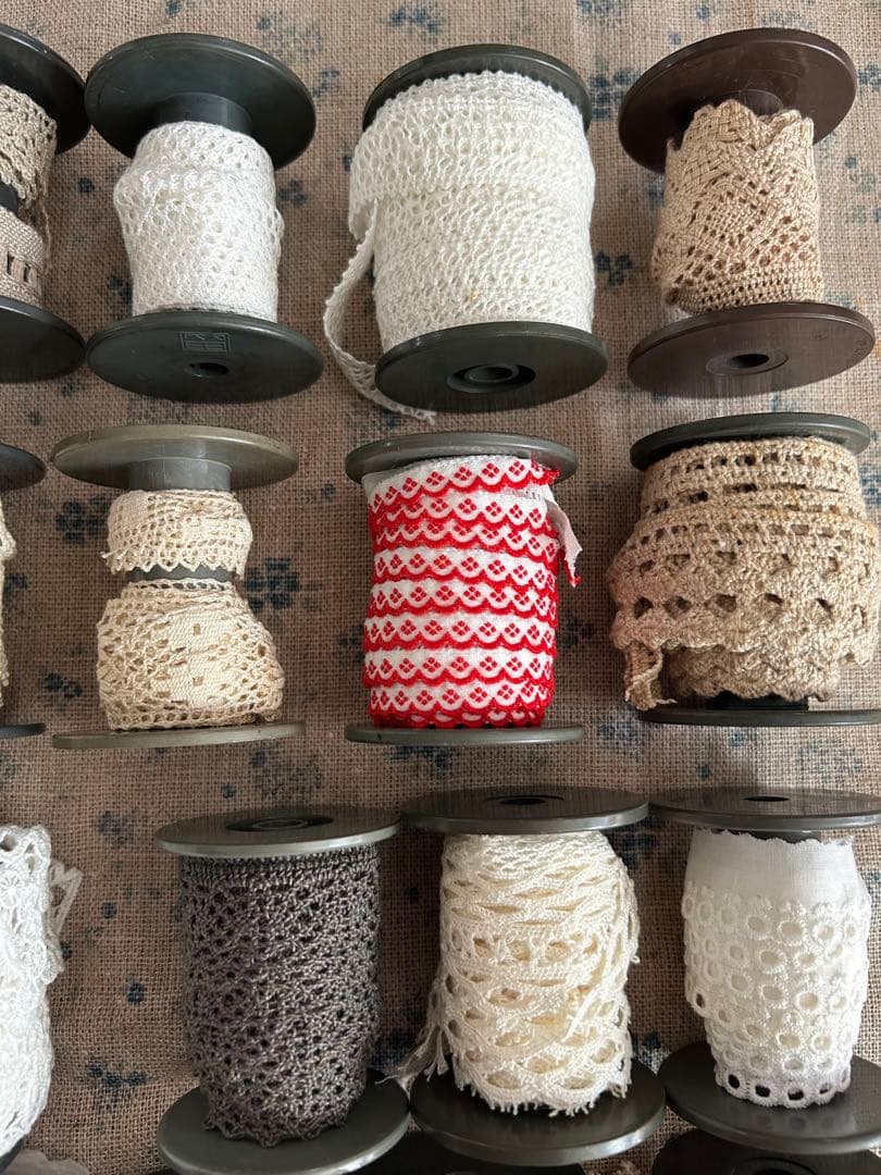 おぱぴん 【木製糸巻きラック】レース30個付き♪ウッドシェルフ