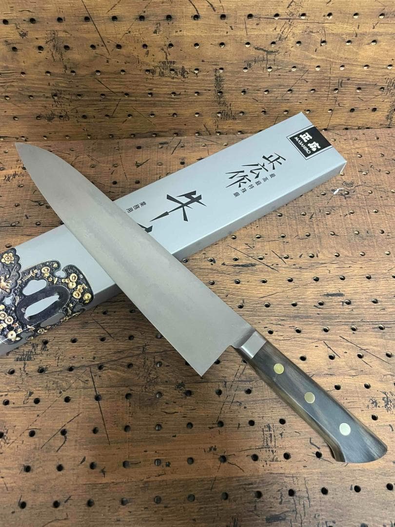 正広 牛刀 300mm 日本鋼 口金付 本職用包丁 13014