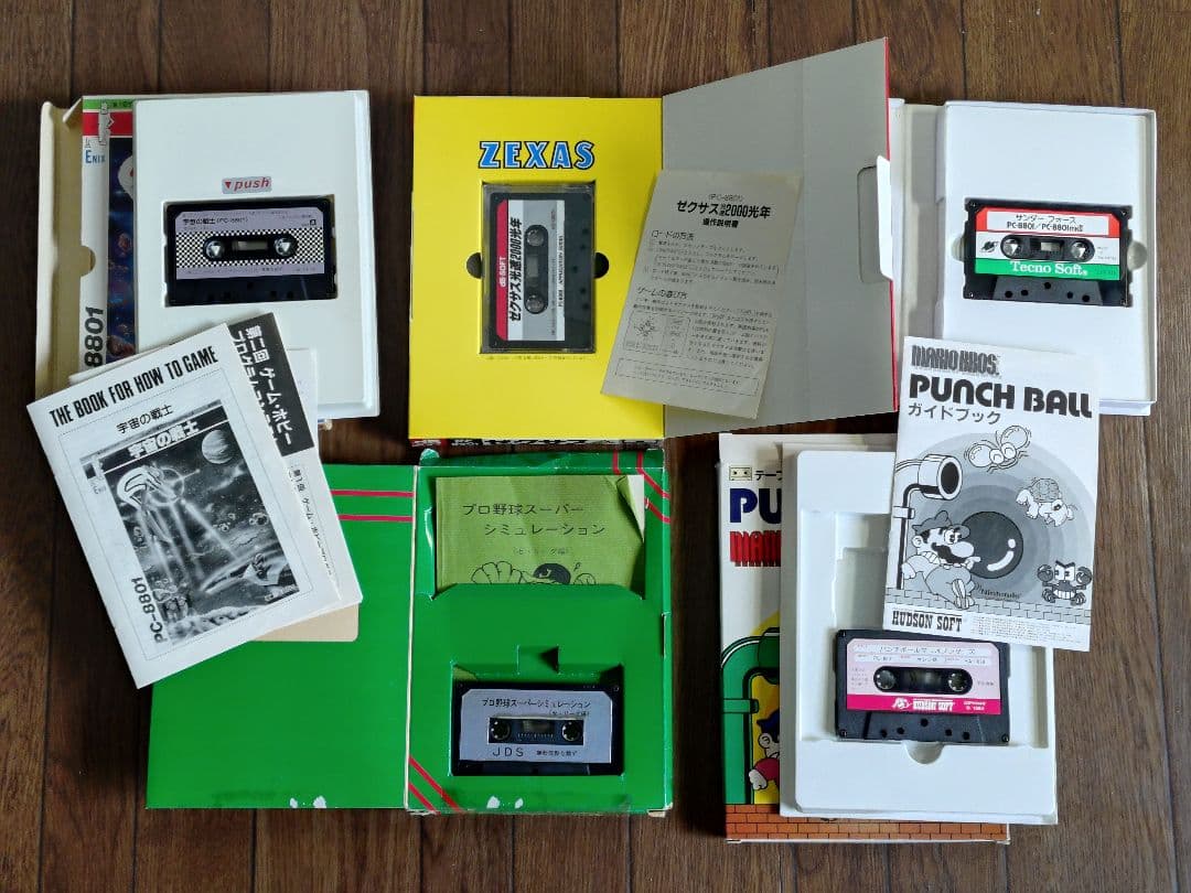 PC-8801 ゲームカセット 5本 マリオ/サンダーフォース/宇宙の戦士等