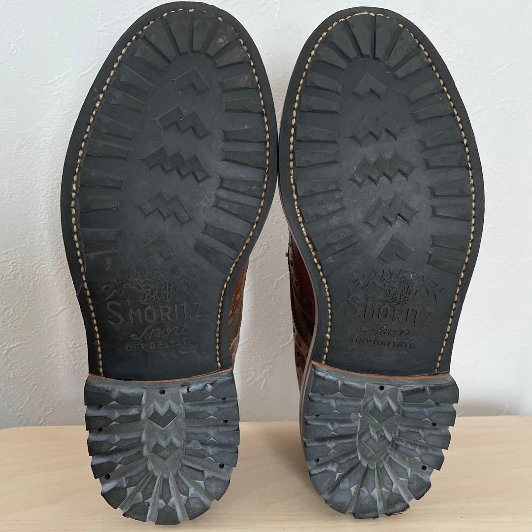 【値下げ】リーガル　ウィングチップ　カモフラ/ブラウン　24.5 ワークシューズ