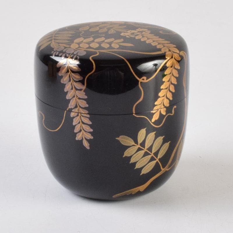 茶道具　輪島塗　荒井喜峰作　藤蒔絵　大棗　共箱　V　9102