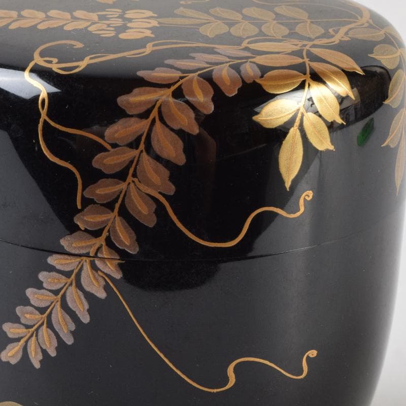 茶道具　輪島塗　荒井喜峰作　藤蒔絵　大棗　共箱　V　9102