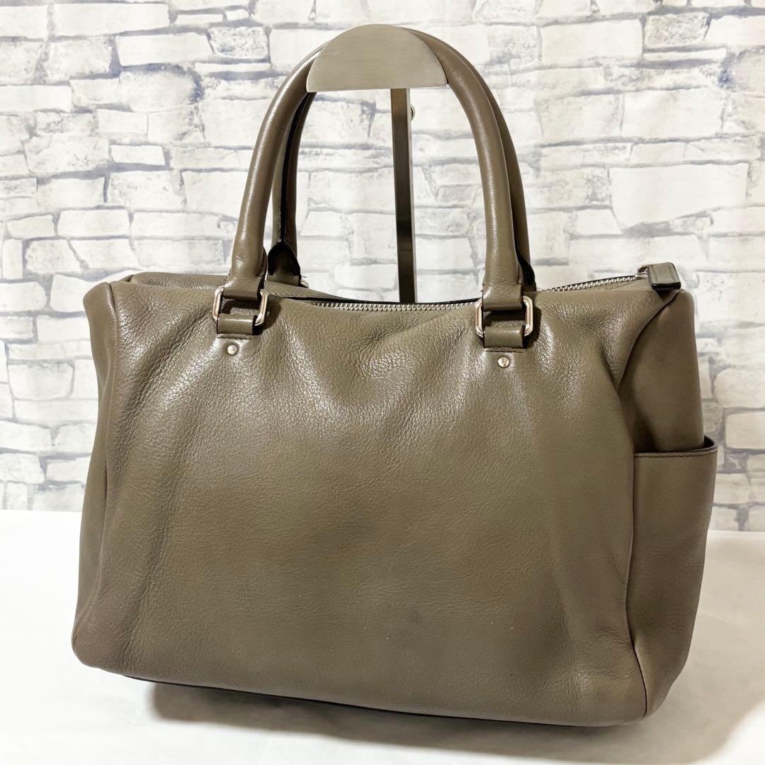 JIL SANDER・レザー 無地 ハンドバッグ手提げ鞄 保存袋付き