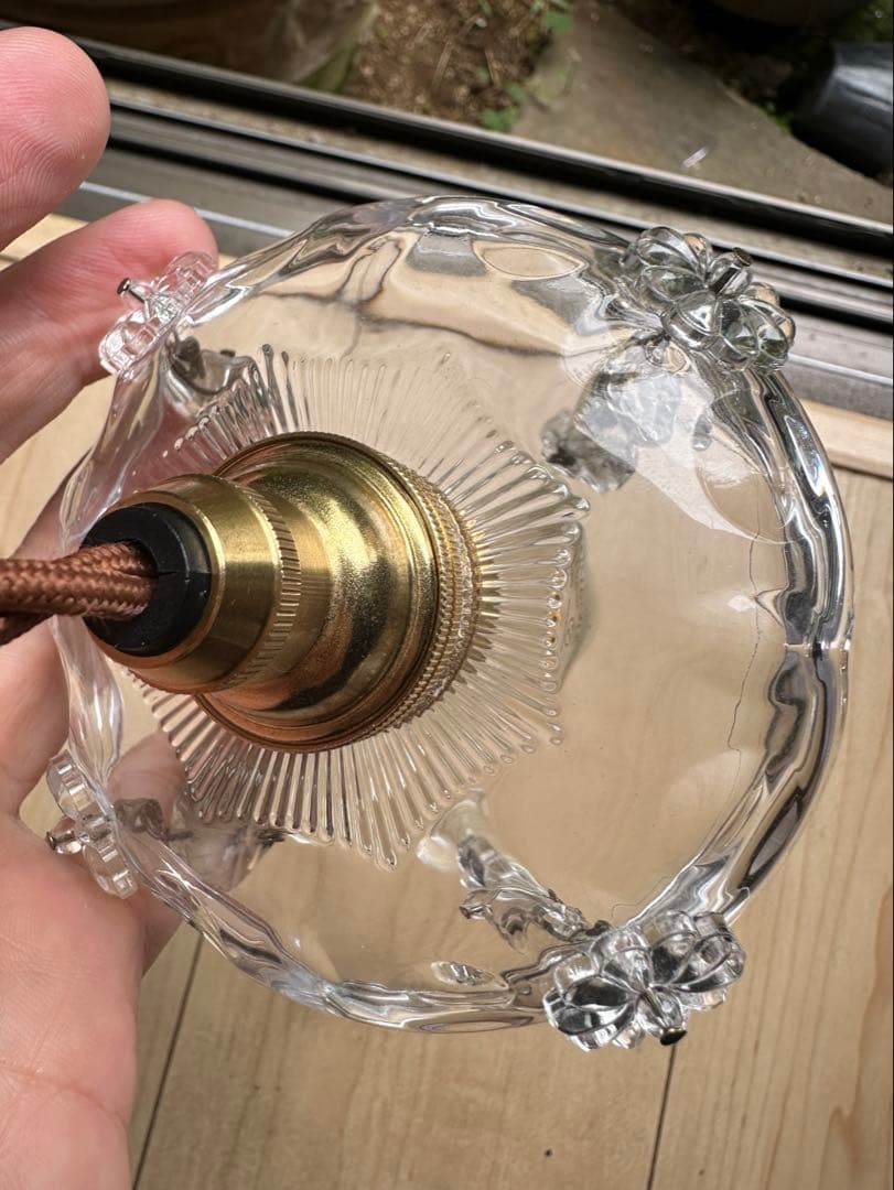 1920年代 フランス アンティーク 雨に濡れた可愛いお花のミニシャンデリア＊