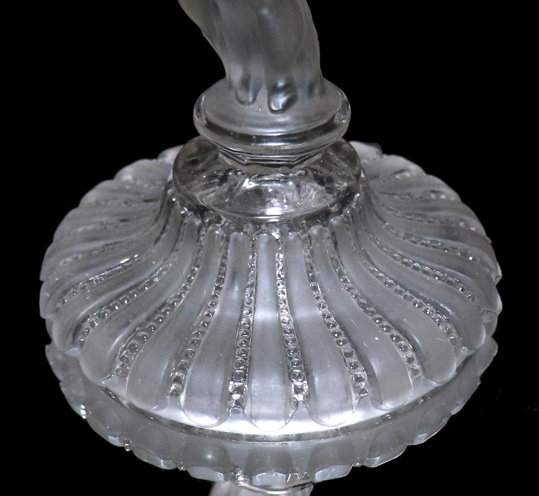 オールド・バカラ 珍品1878年頃 子供フロスト装飾大型キャンドルスタンド 置物