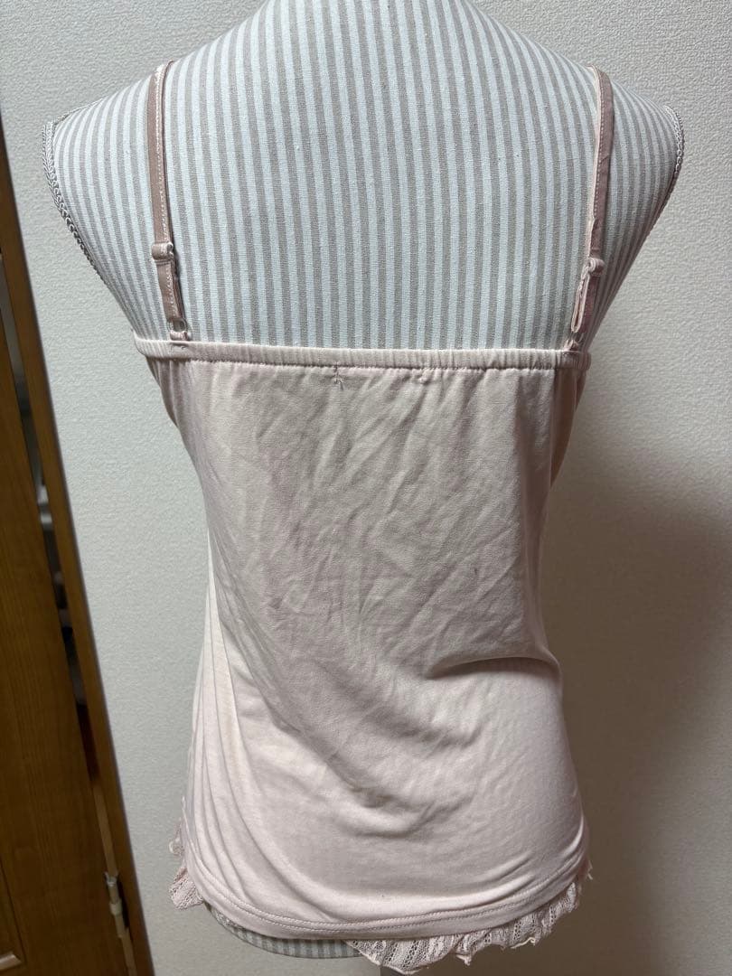 axes femme リボン付きピンクキャミソール