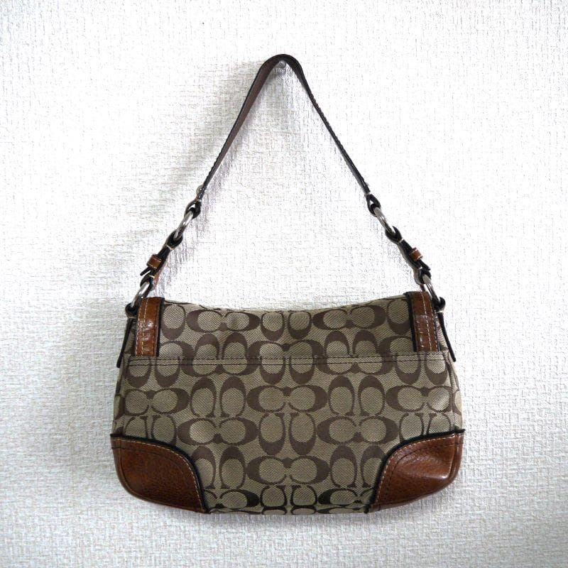 ❀ 美品　COACH　コーチ　ショルダーバッグ　シグネチャー　キャンバス　レザー