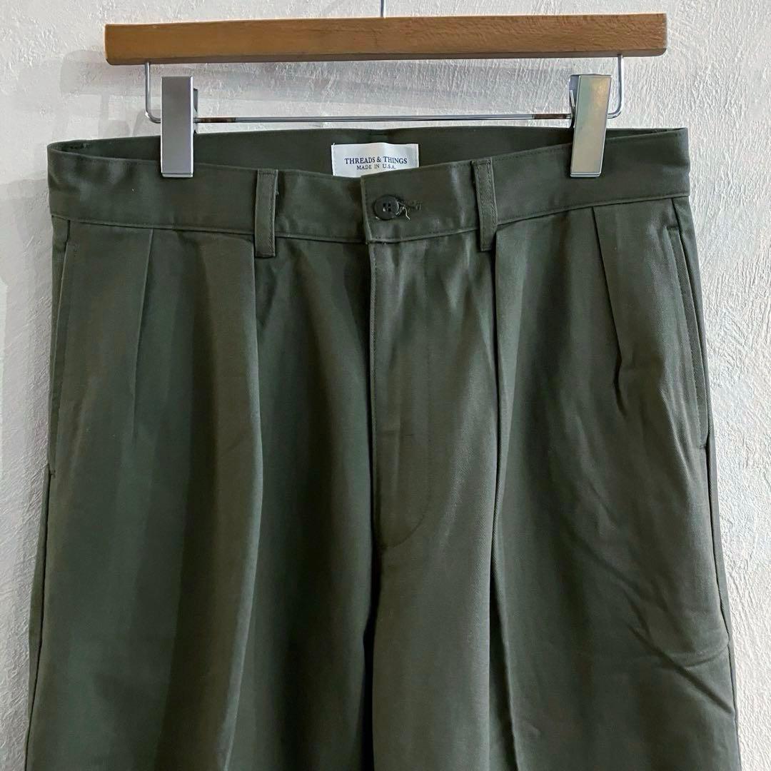 USA製 THREADS&THINGS タックチノ チノパン オリーブ 30