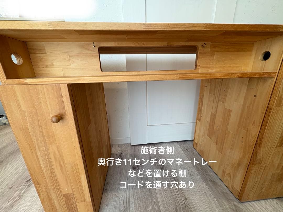 ネイルサロン開業　オーダーネイルデスク/作業台北欧ナチュラル無垢パイン材