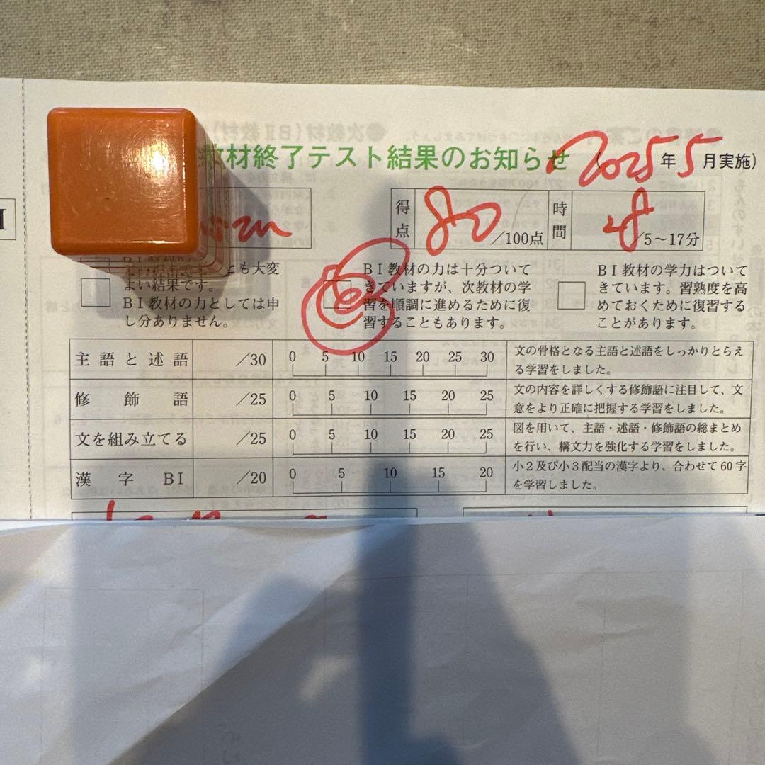 KUMON BI教材終了テスト