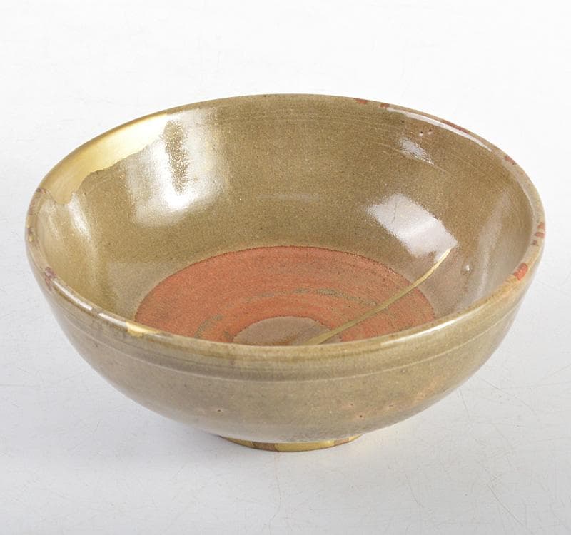 中国　越州窯青磁　茶碗　鉢　金継ぎ直し　時代箱　V　R4867