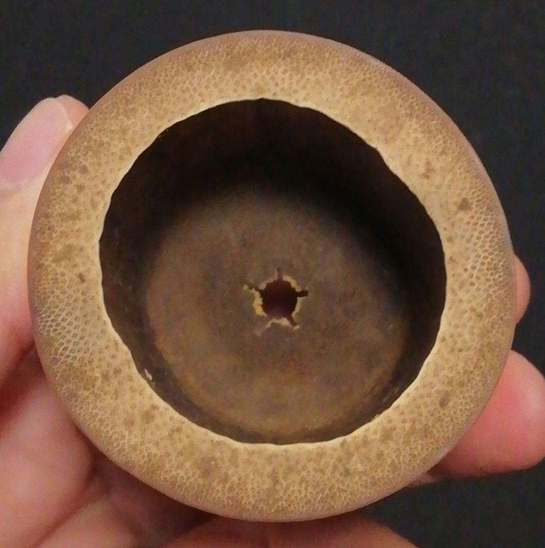 淡々斎書付　駒沢利斎作　竹　蓋置　一双　共箱　茶道具