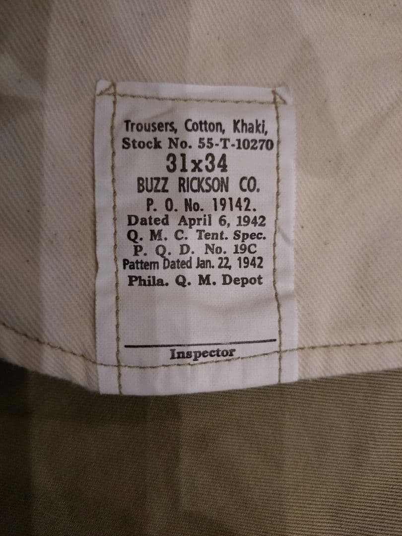 mr_ata614バズリクソンズ 1942 モデル チノパン　M43036