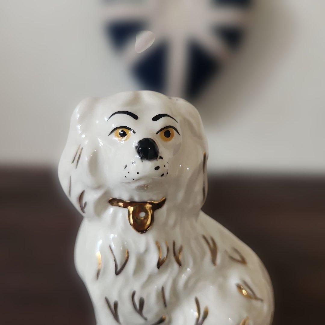 イギリス　アンティーク　スタッフォードシャードッグ マントルピースドッグ　ペア