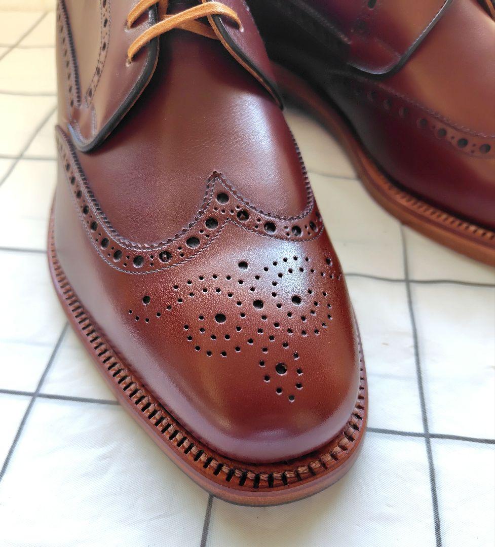 【未使用品】スコッチグレイン 革靴 ウイングチップ 25.5 ブラウン 茶